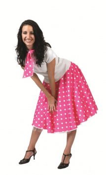 Jupe à pois rose