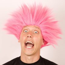 Perruque électrique rose
