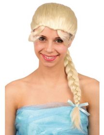 Perruque longue blonde avec tresse