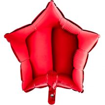 Sachet d'un ballon étoile rouge aluminium 23 cm