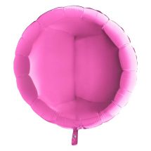 Sachet d'un ballon rond fuschia aluminium 23 cm