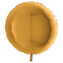 Sachet d'un ballon rond or aluminium 23 cm