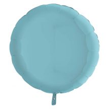 Sachet d'un ballon rond pastel bleu aluminium 23 cm
