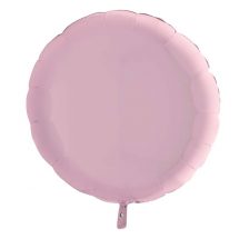 Sachet d'un ballon rond pastel rose aluminium 23 cm