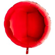 Sachet d'un ballon rond rouge aluminium 23 cm