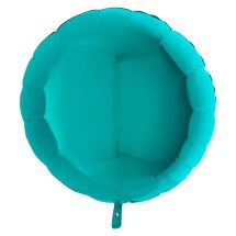 Sachet d'un ballon rond turquoise aluminium 23 cm
