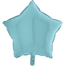 Sachet d'un ballon étoile pastel bleu aluminium 23 cm