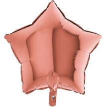 Sachet d'un ballon étoile rose gold aluminium 23 cm