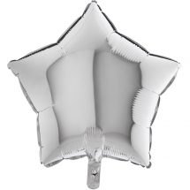 Sachet d'un ballon étoile argent aluminium 23 cm