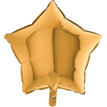 Sachet d'un ballon étoile or aluminium 23 cm