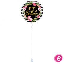Ballon Happy Birthday hibiscus