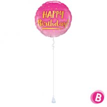 Ballon Happy Birthday gold-pink
