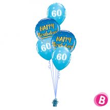 Bouquet déco 60 ans gold-blue