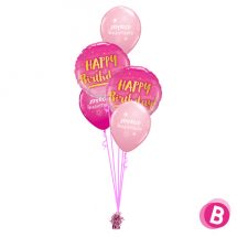 Bouquet déco happy birthday gold- pink