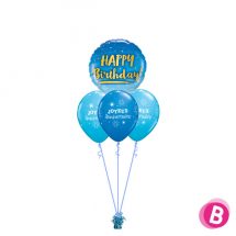 Bouquet layer happy birthday gold- blue