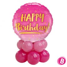 Mini montage ballon happy birthday gold & pink