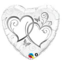 Sachet d'un ballon coeur argenté ( 45cm)