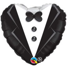 Sachet d'un ballon coeur aluminium homme mariage