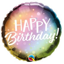 Sachet d'un ballon aluminium ( 45cm) happy birthday métallic