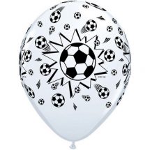Sachet de 6 ballons latex blanc taille 11" (28 cm) football