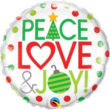 Sachet d'un ballon aluminium ( 45cm) peace and love