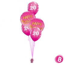 Bouquet déco 20 ans gold- pink