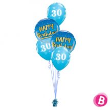 Bouquet déco 30 ans gold- blue