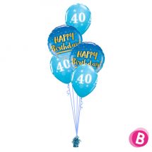 Bouquet déco 40 ans gold-blue