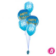 Bouquet déco 50 ans gold-blue