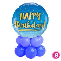 Mini montage ballon happy birthday gold & blue