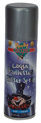 Laque pour cheveux à paillettes argentées