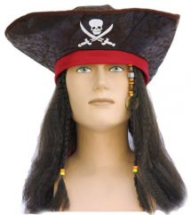 Chapeau pirate avec cheveux