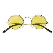 Lunette ronde métal jaune