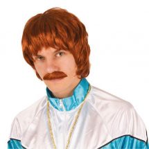 Perruque homme roux + moustache