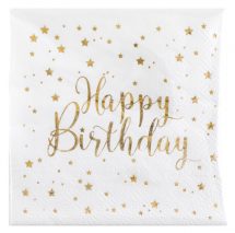 Serviettes happy birthday métal