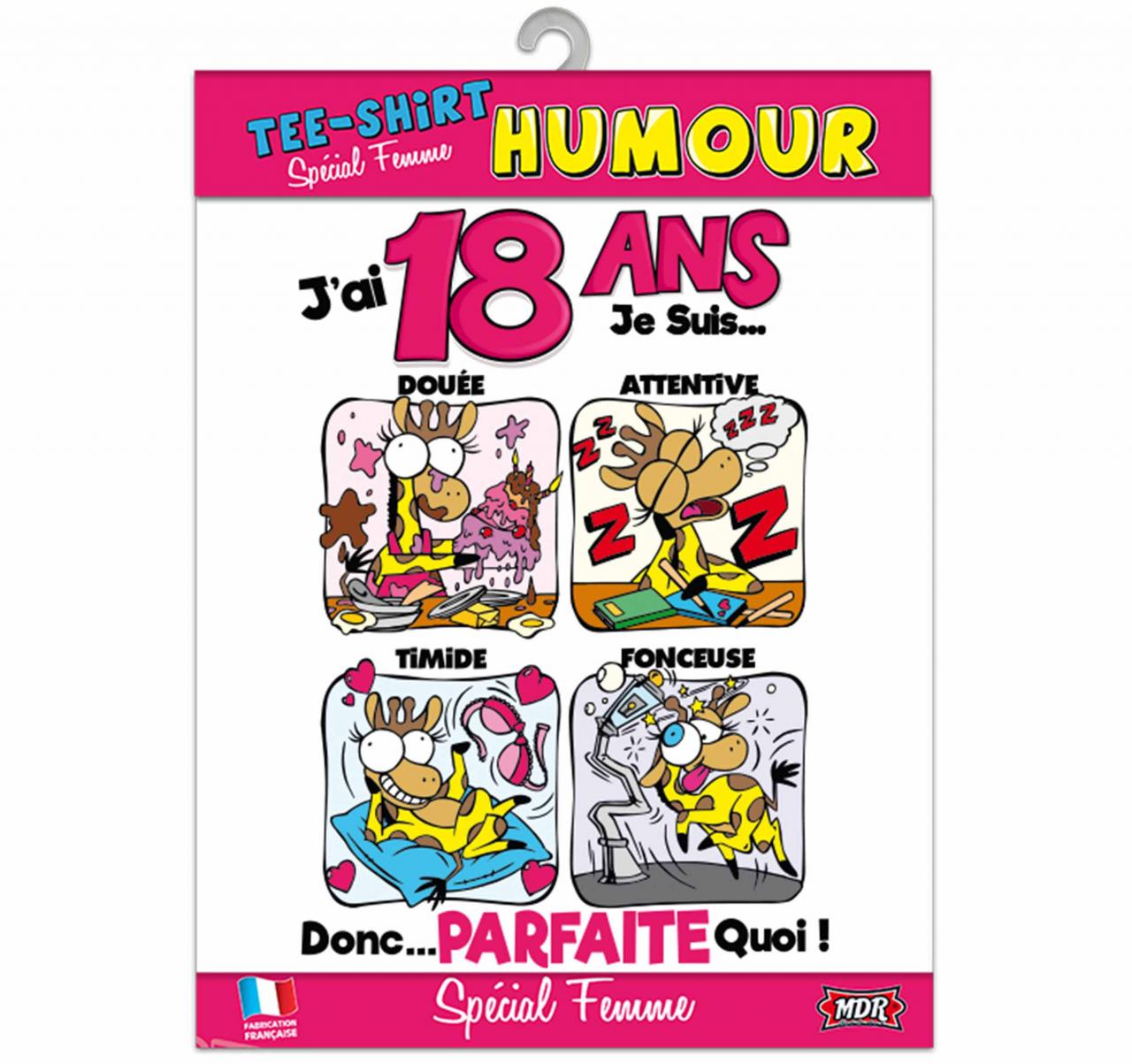 T-shirt anniversaire 18 ans femme