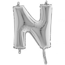 Ballon lettre N argent ( 35.56 cm)