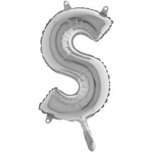 Ballon lettre S argent ( 35.56 cm)