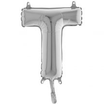 Ballon lettre T argent ( 35.56 cm)