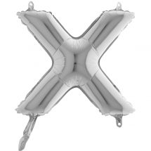 Ballon lettre X argent ( 35.56 cm)