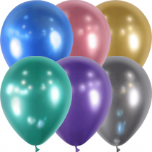Sachet de 10 ballons latex ( 30 cm) multi miroir
