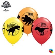 Sachet de 6 ballons latex taille 11" (28 cm) dinosaure