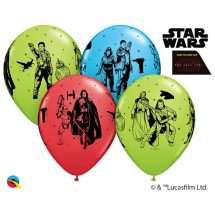 Sachet de 6 ballons latex  taille 11" (28 cm) star wars
