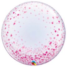 Sachet d'un ballon bubble confetti fuschia