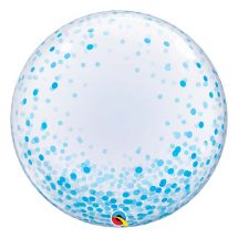 Sachet d'un ballon bubble confetti bleu