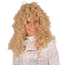 Perruque longue bouclée blonde