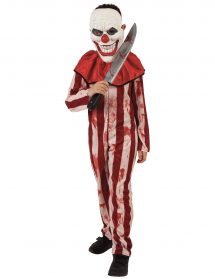 Déguisement clown rayé rouge et blanc adolescent - Taille 10-13 ans