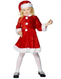 Déguisement Mère Noël effet velours fille( taille 10-12 ans)