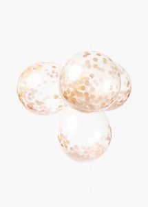 Sachet de 6 ballons confetti rose gold