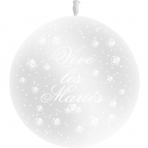 Sachet de 1 ballon "vive les mariés" transparent